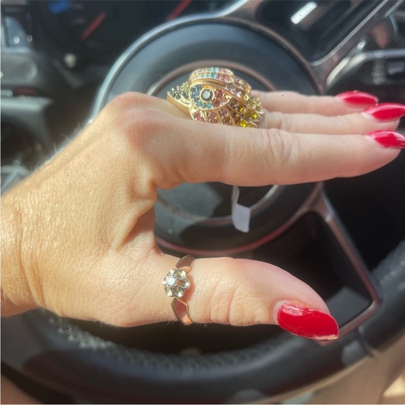 Kurt Geiger Multicolor Shell Ring - Picture 3 of 5